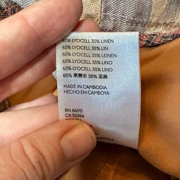 By Anthropologie Tamarind Linen Tapered Jogger Animal Giraffe Print Trouser SZ 2 - Picture 10 of 16